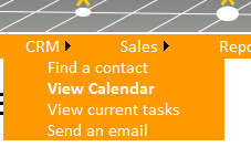 Calendar menu example Calendar menu example
