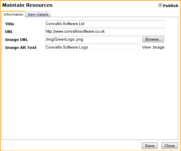 maintain Resource 1st page