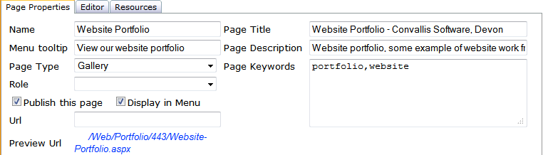 Set up page properties