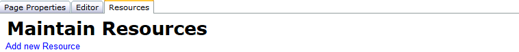 Resources tab